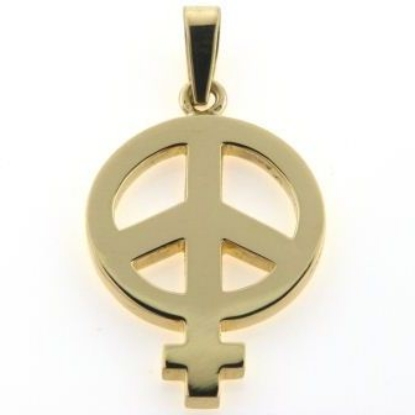 Billede af Vedhæng peacetegn / kvindetegn 8 kt.