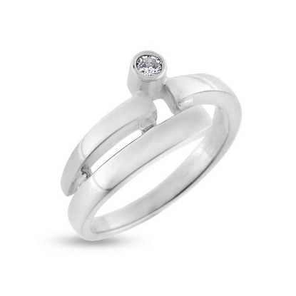 Billede af Ring m. brill 0,04 w/vs 14 kt hvg