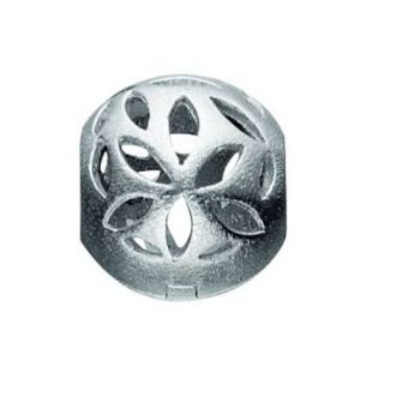 Billede af &Imagine sølv rhod mat pyntekugle blomst