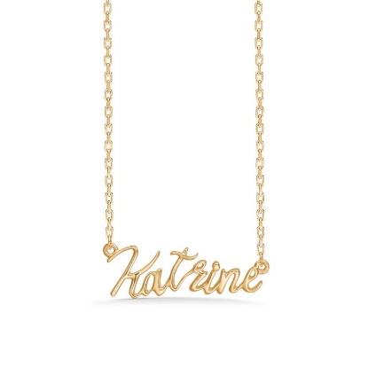 Billede af Studio Z "Name Tag - KATRINE" halskæde forgyldt sølv (40-45 cm)