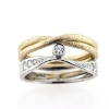 Billede af Dobbelt ring 2 farvet guld, 9 brillanter 14 kt. + 14 kt. hvg.