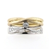 Billede af Dobbelt ring 2 farvet guld, 9 brillanter 14 kt. + 14 kt. hvg.