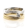 Billede af Dobbelt ring 2 farvet guld, 9 brillanter 14 kt. + 14 kt. hvg.