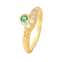 Billede af Hultquist Celeste Green ring forgyldt sølv m. cz (str. 52)
