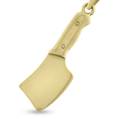 Billede af Vedhæng slagterhakke, flækøkse slagter 925s forgyldt (forgyldning vil blive slidt af ved brug !)