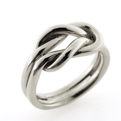 Billede af Ring, råbåndsknob 14 kt. hvg. (str. 60 -69)