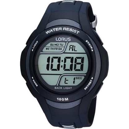 Billede af Lorus Sports herreur digital plastik sort silikone 10bar 46mm