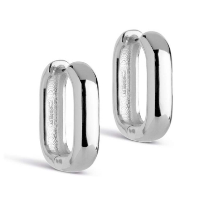 Billede af ENAMEL Copenhagen Square 18 mm øreringe sølv