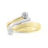 Billede af Ring brill. 0,15 w/vs skinne gul, pynt hvg. 14 kt
