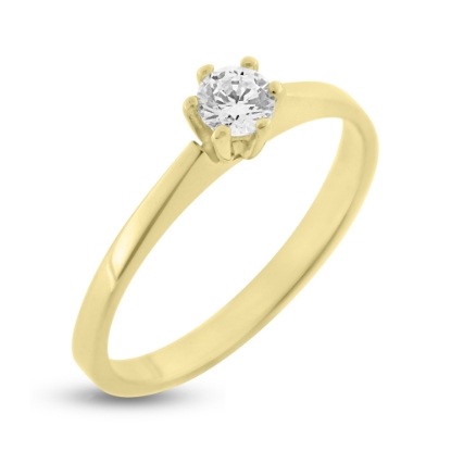 Billede af Ring solitaire brillant 0,15 w/vs. 14 kt. guld