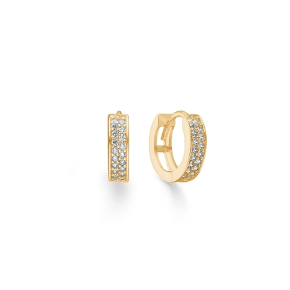 Billede af Mads Z "Rio" creoler 8 kt. guld m. zirkonia (small)