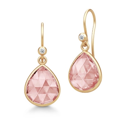 Billede af Julie Sandlau Lea Dusty Rose øreringe forgyldt sølv