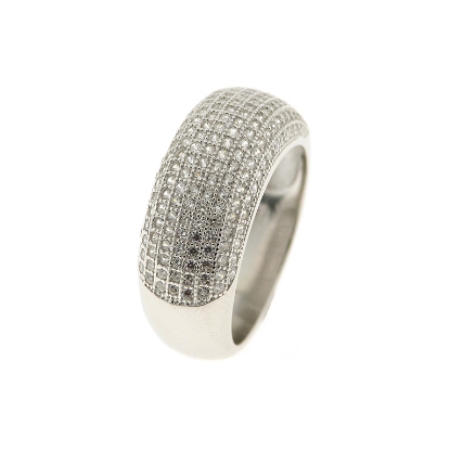 Billede af By Pind ring sølv rhodineret båndring med zirkoniasten (str 52)