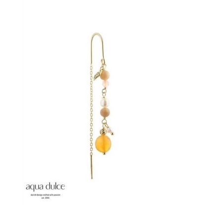 Billede af Aqua Dulce Golden Thread ørering forgyldt sølv (1 STK.)