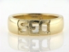 Billede af Herrering br. 9 mm. udsavet monogram (4 bogstaver) 14 kt. 