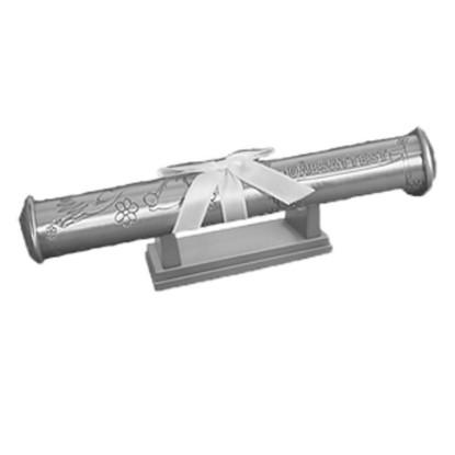 Billede af Nordahl Andersen Fortinnet dåbsrør, dåbsmotiver (stork), m. fod