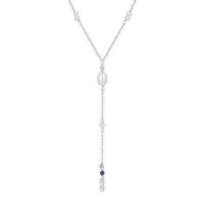 Billede af WiOGA Anabell halskæde sølv m. fvp (42+9cm)