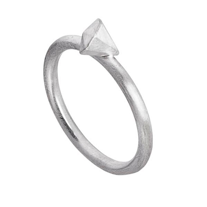 Billede af K&Z Ring sølv mat facet str 56 *