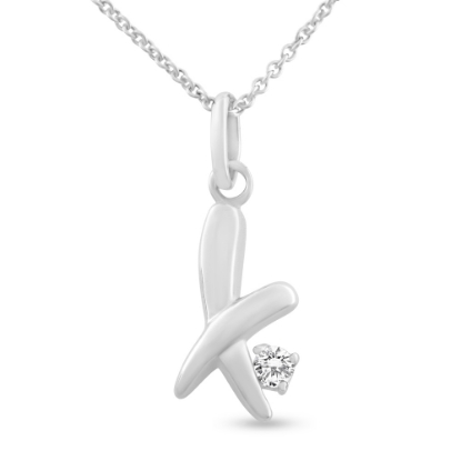 Billede af *By Pind halskæde sølv rhodineret kryds vedhæng med zirkoniasten