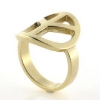 Billede af Ring, fredstegn (peace tegn) dia. 19 mm. 14 kt.