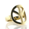 Billede af Ring, fredstegn (peace tegn) dia. 19 mm. 14 kt.