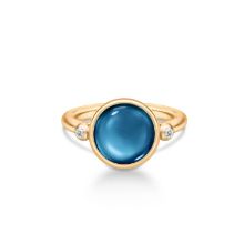 Billede af Julie Sandlau Prime Sapphire Blue ring forgyldt sølv safirblå krystal cz str. 56