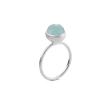 Billede af Susanne Friis Bjørner Ring sølv lyseblå krystal 8mm str. 53