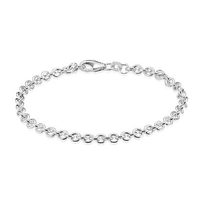 Billede af BNH armbånd anker rund 4mm i sølv (18,5 - 21cm)
