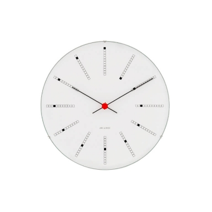 Billede af Arne Jacobsen vægur - Bankers - hvid/sort/rød - 16 cm