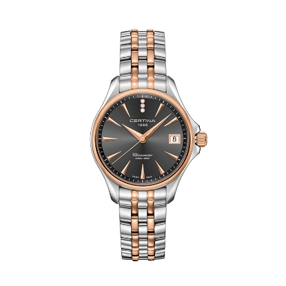 Billede af Certina DS Lady Diamond Action dameur stål, rosadouble, dato, 3x diamanter 0,0076ct.