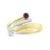 Billede af Ring rubin 0,05 ct. skinne gul, pynt hvg. 14 kt.