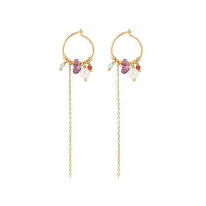 Billede af Hultquist Victoria øreringe forgyldt sølv m. fvp