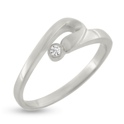 Billede af Ring cubic zirkonia 14 kt. hvidguld