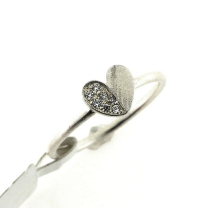 Billede af *Kranz&Ziegler Sølv ring mat hjerte m/cz str 52