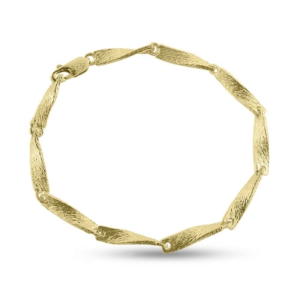 Billede af Armlænke snoet pladeled 18,5-19 cm. 925s. forgyldt