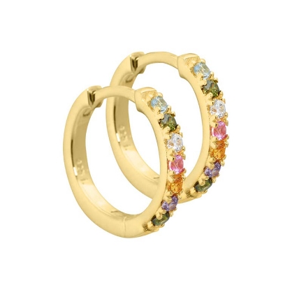 Billede af Aqua Dulce Elina øreringe forgyldt sølv m. cz