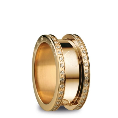 Billede af Bering Arctic Symphony yderring stål gulddoublé m. synt. sten (str. 50-70)