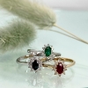 Billede af Diana ring roset 0,11 H-W/SI-safir 14 kt.