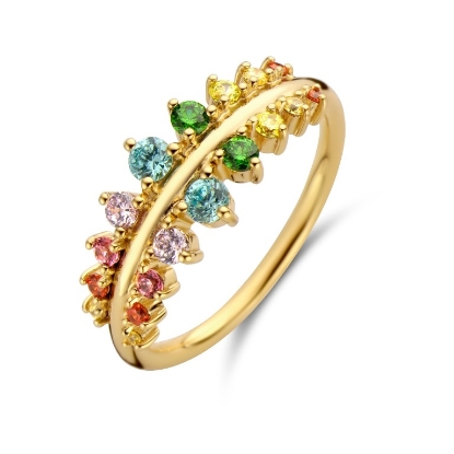 Billede af Spirit Icons Empress multifarvet ring forgyldt sølv med synt. zirkonia (str. 50-64)