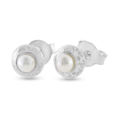 Billede af By Pind ørestikker sølv med ferskvandsperler