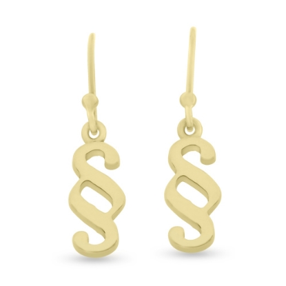 Billede af Ørehængere bøjle, paragraftegn sølv 925s forgyldt (forgyldning vil blive slidt af ved brug !)