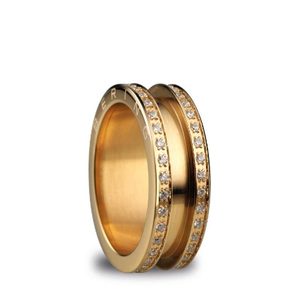 Billede af Bering Arctic Symphony yderring stål gulddoublé m. synt. sten (str. 50-65)