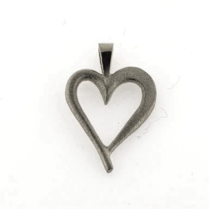 Billede af Vedhæng hjerte, med fast øsken, åbent massivt, 925s.