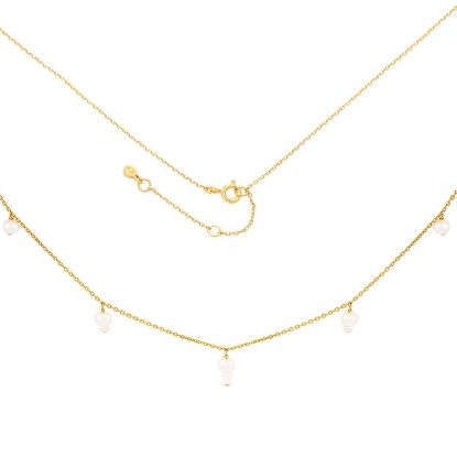 Billede af Hultquist Esther halskæde forgyldt sølv m. ferskvandsperler (38+5cm)