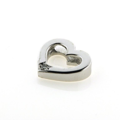 Billede af Vedhæng hjerte, brill. 0,02 w/pi, åbent massivt 925s