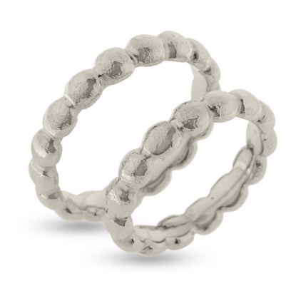 Billede af Forlovelses/vielses ringe, kugler hele vejen rundt, massiv, 925 s.