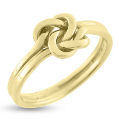 Billede af Ring med dobbeltknude (knob) 925s. forgyldt (forgyldning vil blive slidt af ved brug !)