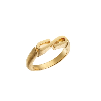 Billede af *Heiring INITIALS S ring forgyldt sølv str. 52