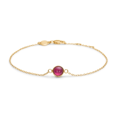 Billede af *Mads Z "Cabochon" armbånd 14 kt med rubin 16+2cm