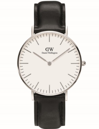 Billede af Daniel Wellington dameur Classic Sheffield, læderrem sort, stål, 36mm